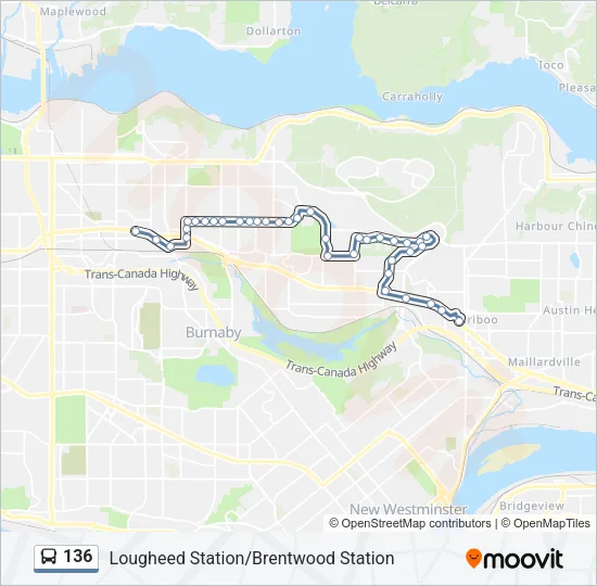 136 Bus Line Map