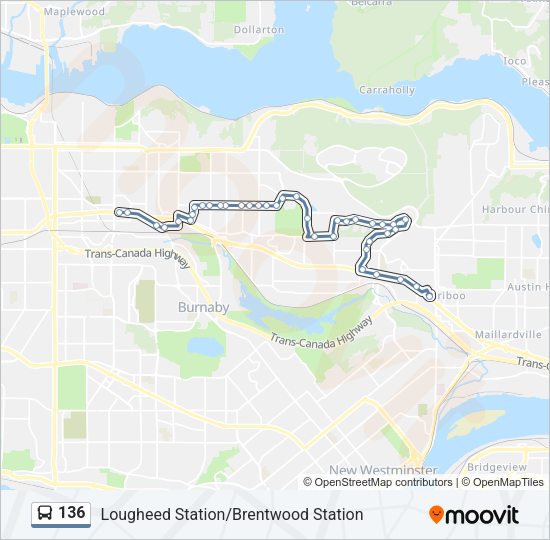 136 Bus Line Map