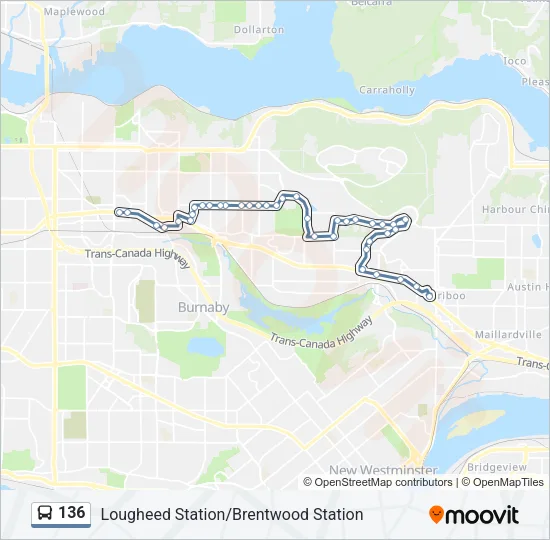 136 Bus Line Map