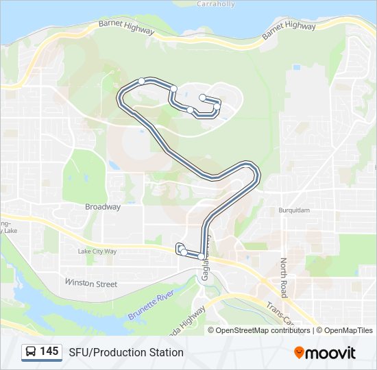 145 Bus Line Map