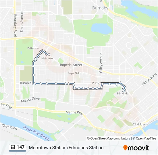 147 Bus Line Map