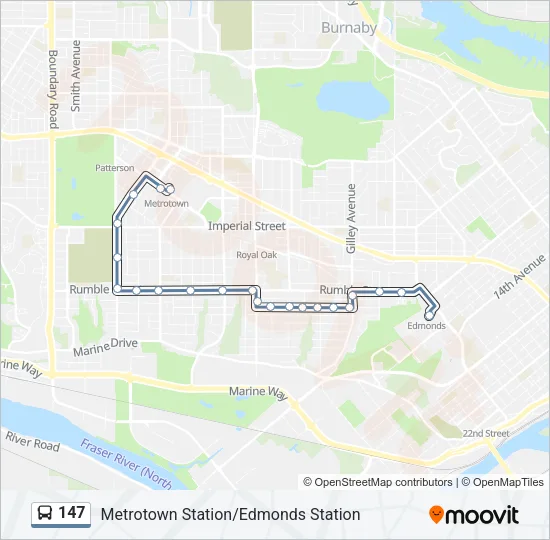 147 Bus Line Map