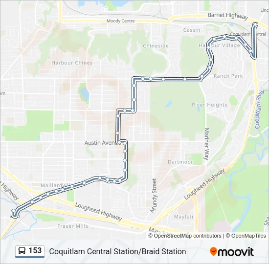 153 Bus Line Map