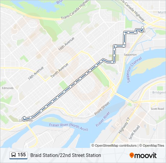 155 Bus Line Map
