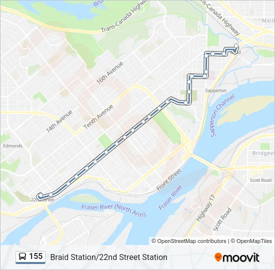155 Bus Line Map