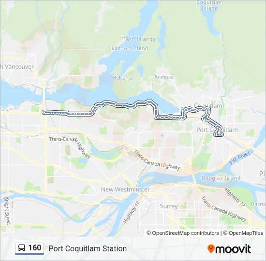 160 Bus Line Map