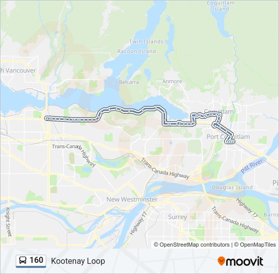 160 Bus Line Map