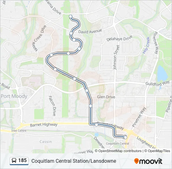 185 Bus Line Map