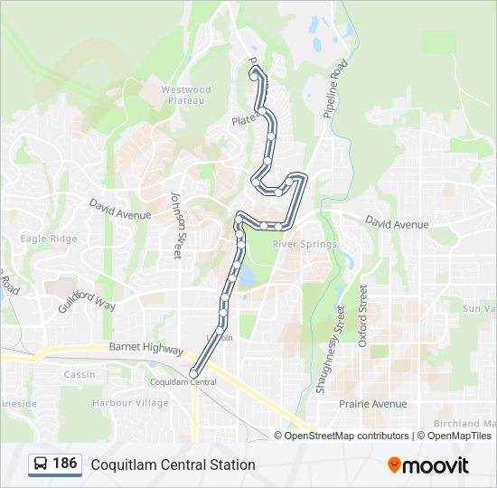 186 Bus Line Map