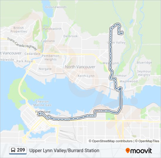 209 Bus Line Map