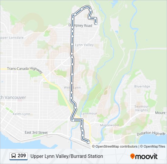 209 Bus Line Map