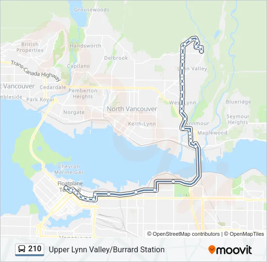 210 Bus Line Map