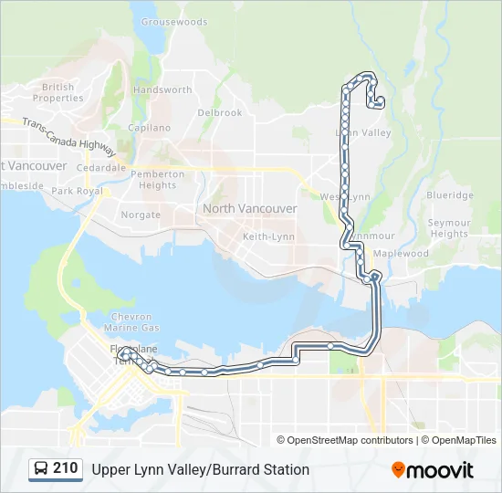 210 Bus Line Map