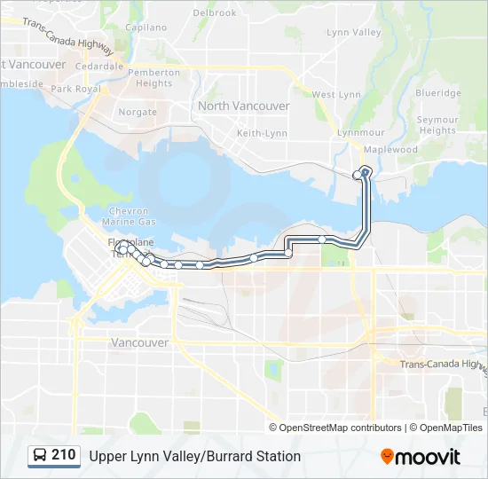 210 Bus Line Map