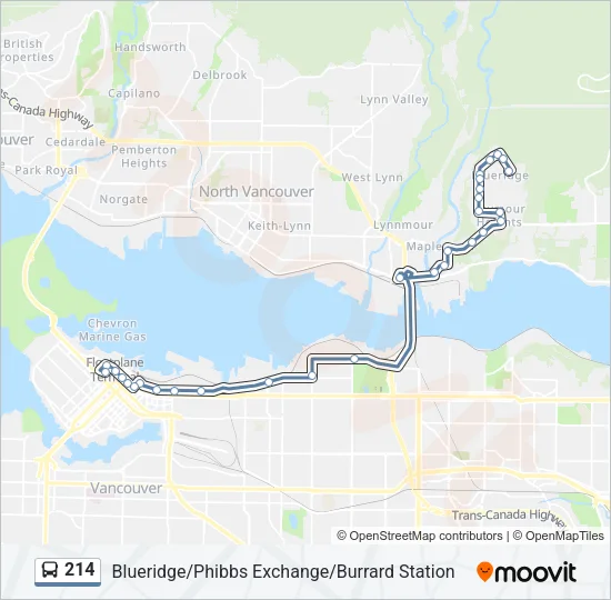 214 Bus Line Map