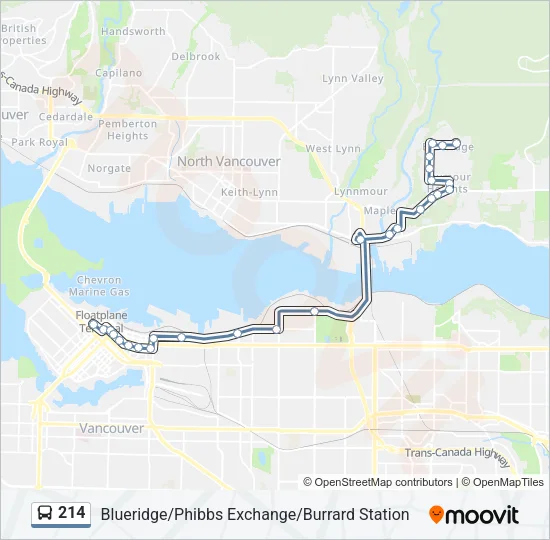 214 Bus Line Map
