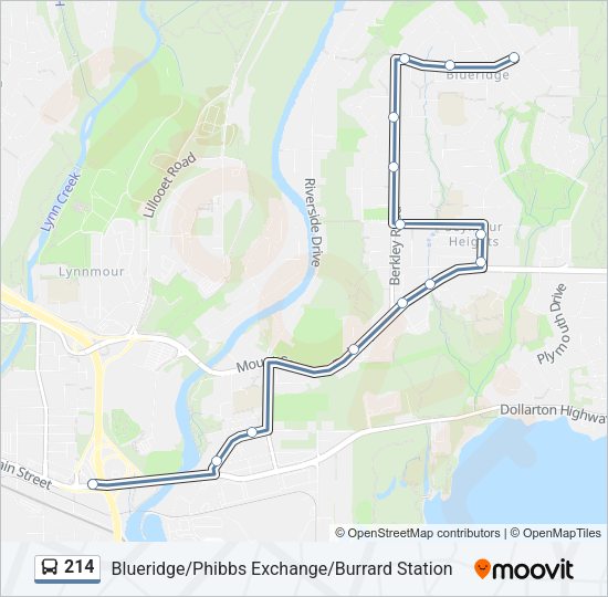 214 Bus Line Map