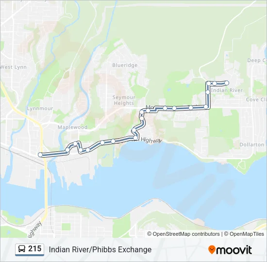 215 Bus Line Map