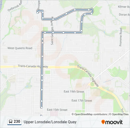 230 Bus Line Map