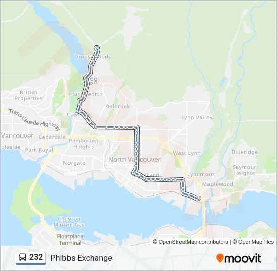 232 Bus Line Map