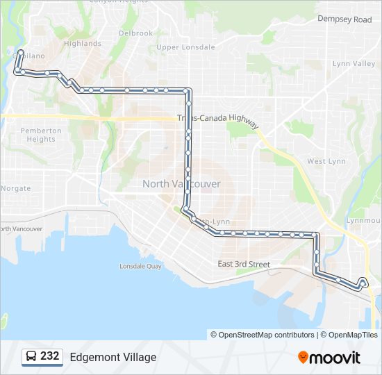 232 Bus Line Map