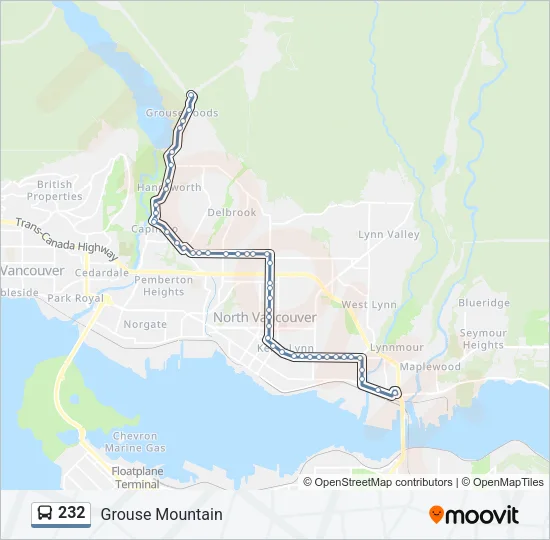 232 Bus Line Map