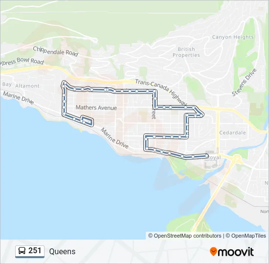 251 Bus Line Map