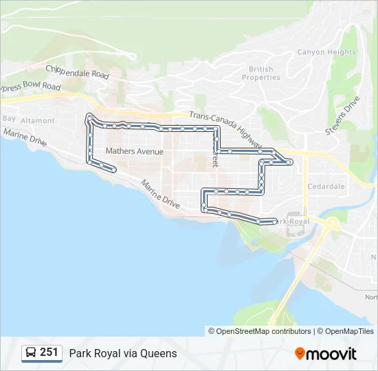 251 Bus Line Map