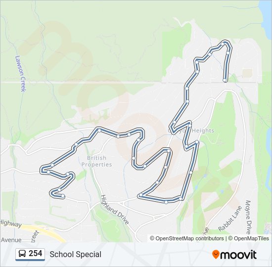 254 Bus Line Map