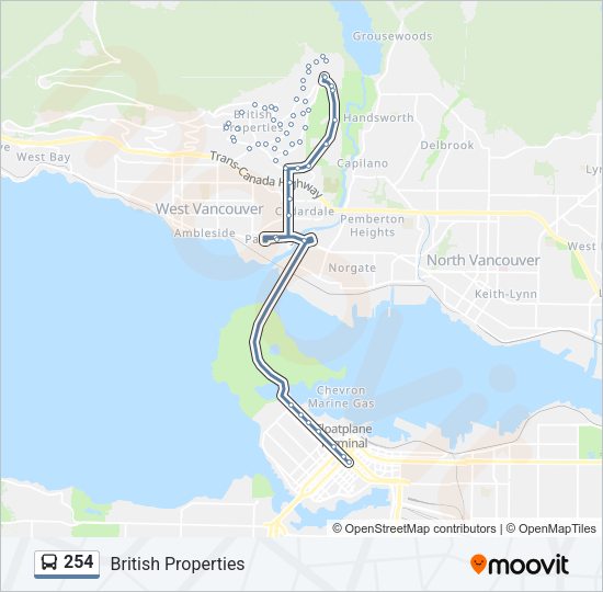 254 Bus Line Map