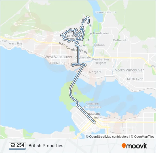 254 Bus Line Map