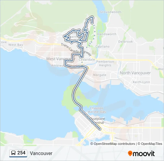 254 Bus Line Map