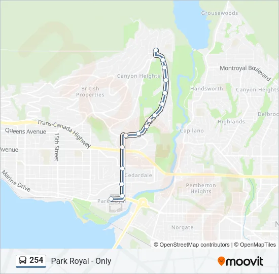 254 Bus Line Map