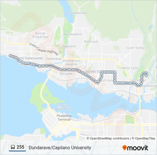 255 Bus Line Map