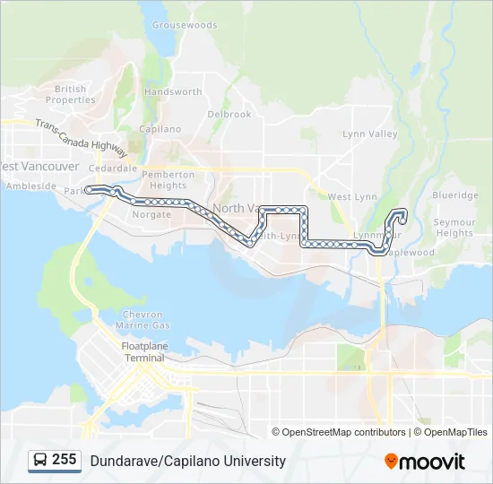255 Bus Line Map