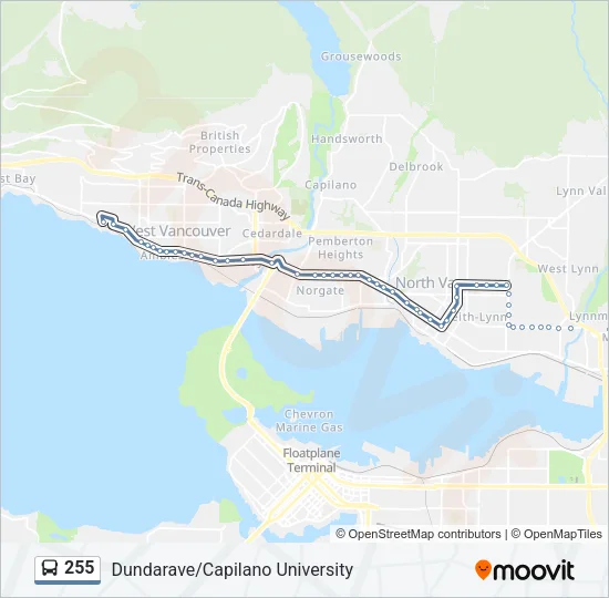 255 Bus Line Map