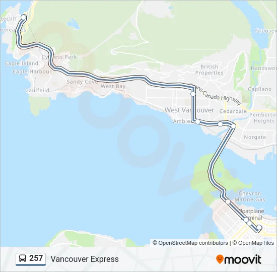 257 Bus Line Map