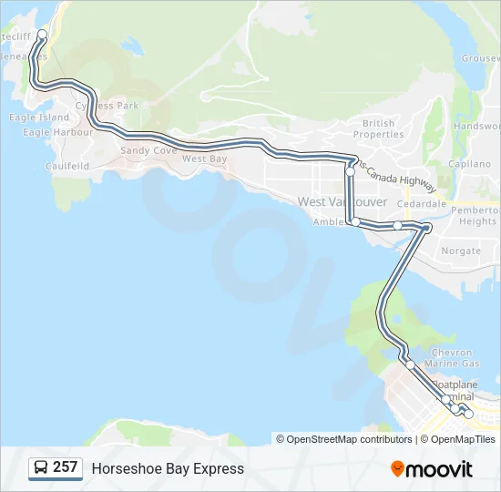 257 Bus Line Map