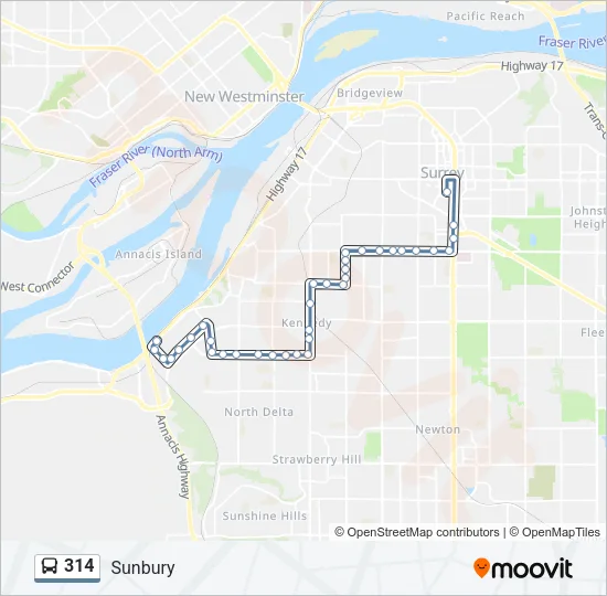 314 Bus Line Map