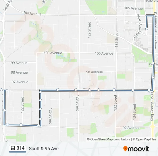 314 Bus Line Map