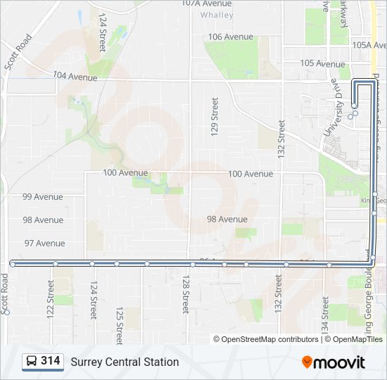 314 Bus Line Map