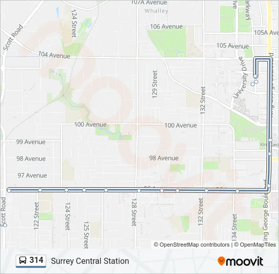 314 Bus Line Map
