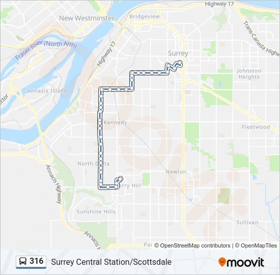 316 Bus Line Map