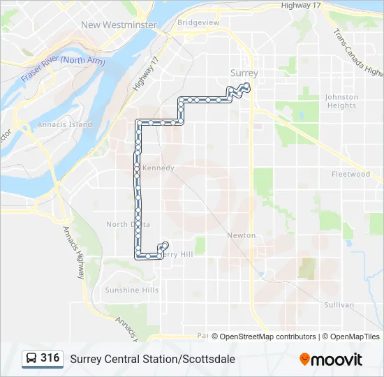 316 Bus Line Map