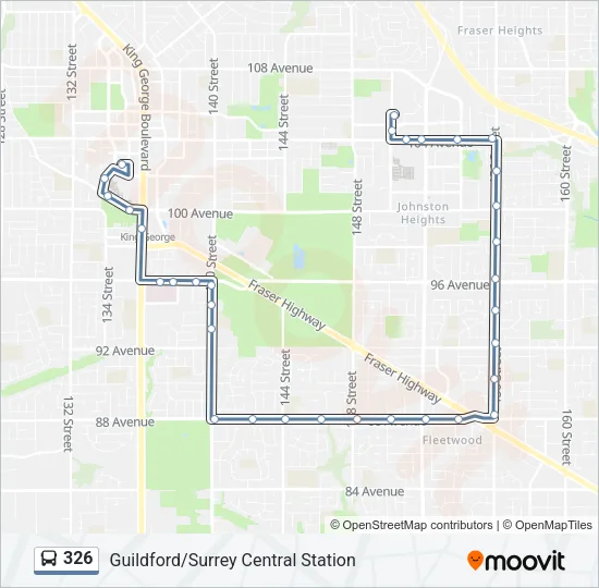 326 Bus Line Map