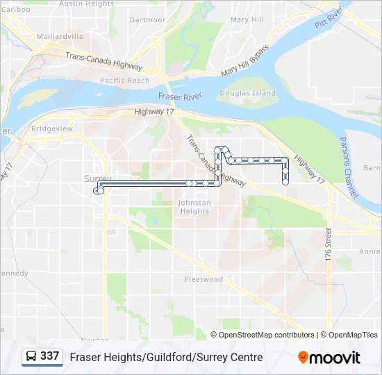 Plan de la ligne 337 de bus