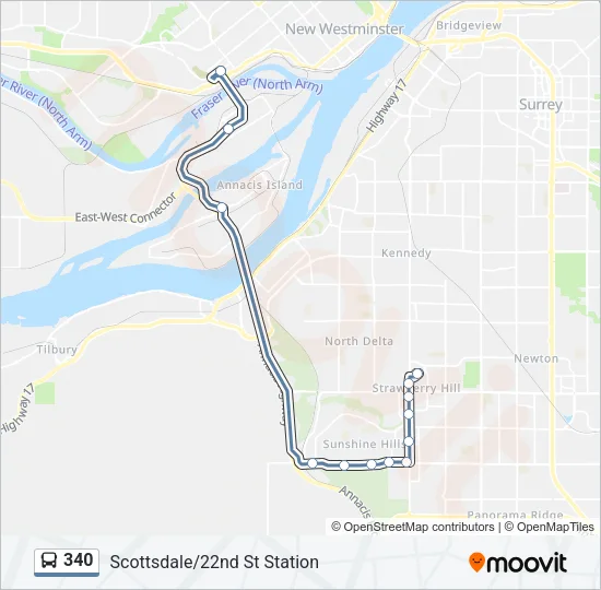 340 Bus Line Map
