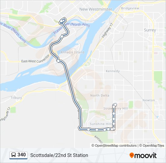 340 Bus Line Map