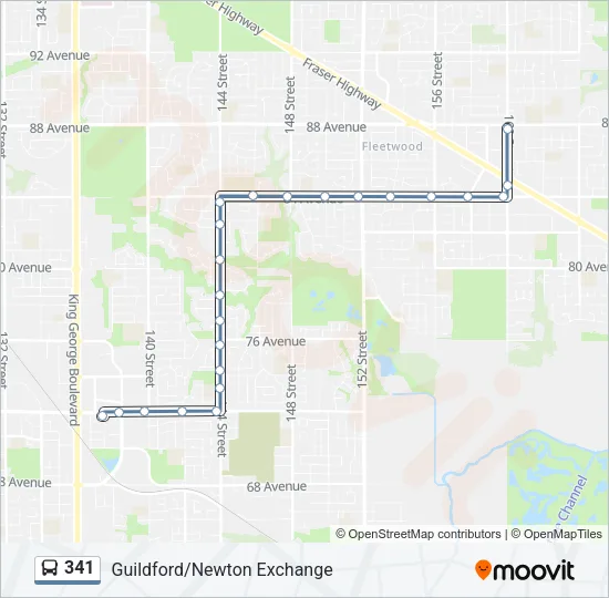 341 Bus Line Map