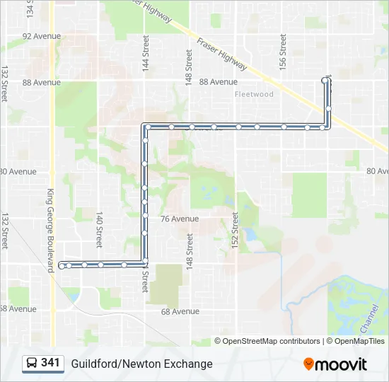 341 Bus Line Map
